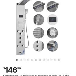 VEVOR Shower Panel System, 6 Shower Modes, LED & Screen Hydroelectricity Shower Panel Tower