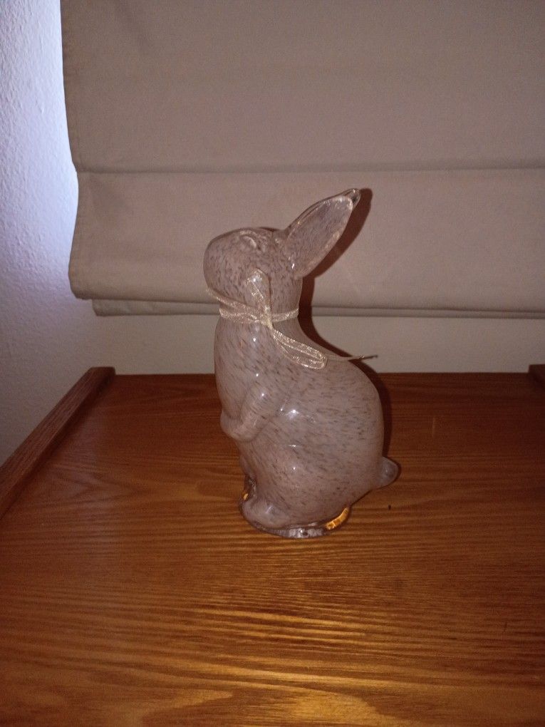 Pink Blown Glass Bunny
