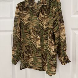 Animal Print Blouse With Matching Camisole 