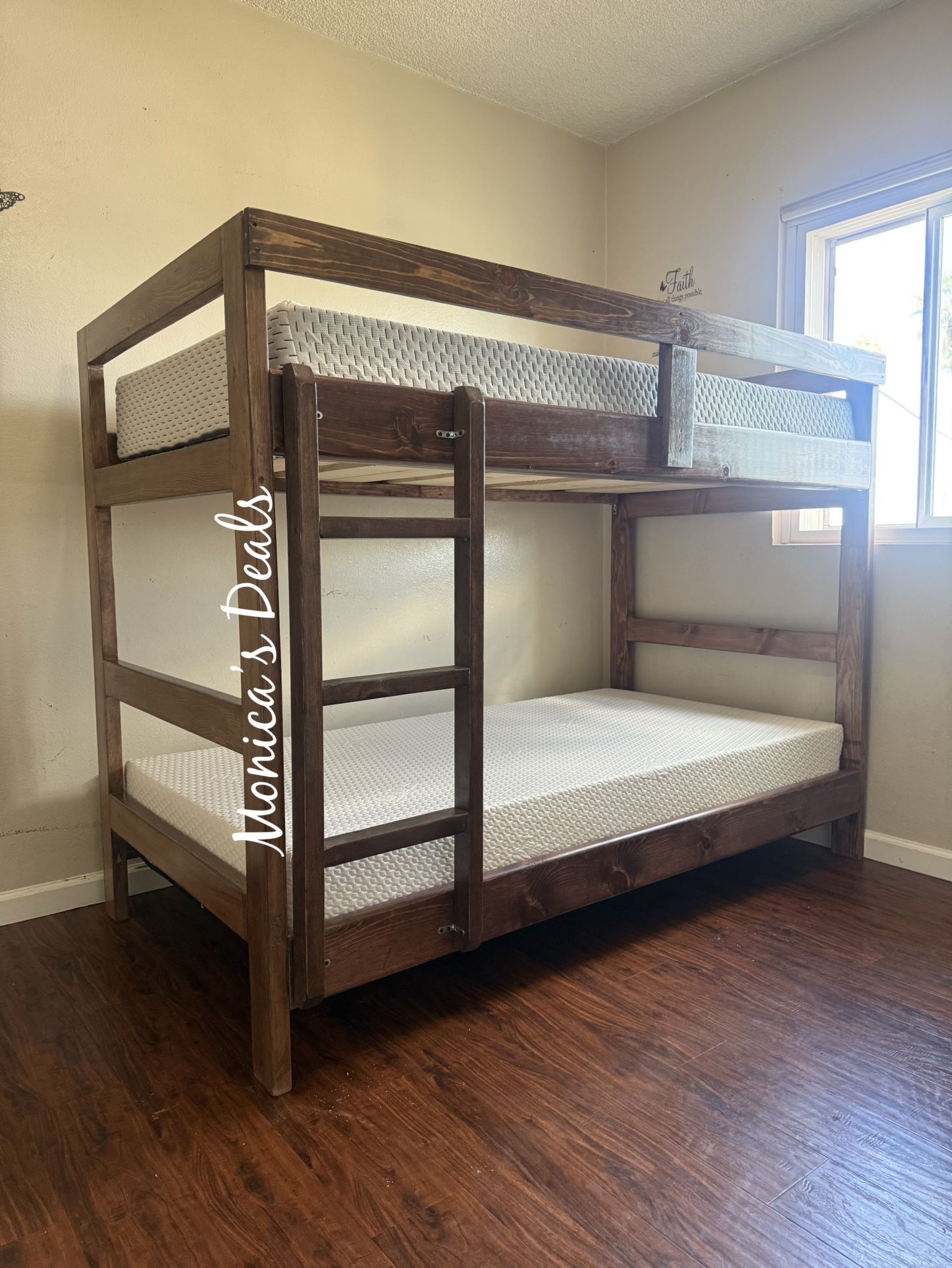 Solid Wood Twin/Twin Bunk Bed With Both Mattresses $560