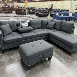 Brand New Sectional Sofa With Ottoman 