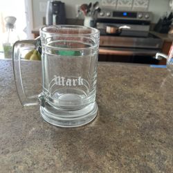 Etched Beer Glass