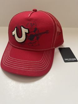 Red True Religion Buddha Guitar Hat - New DS