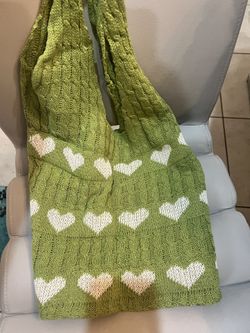 Green Knit Heart Bag 