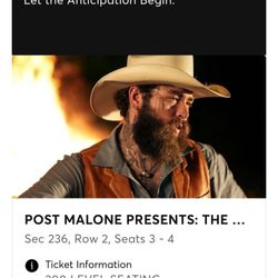 Post Malone & Jelly Roll 2 Tickets 6/19/2025