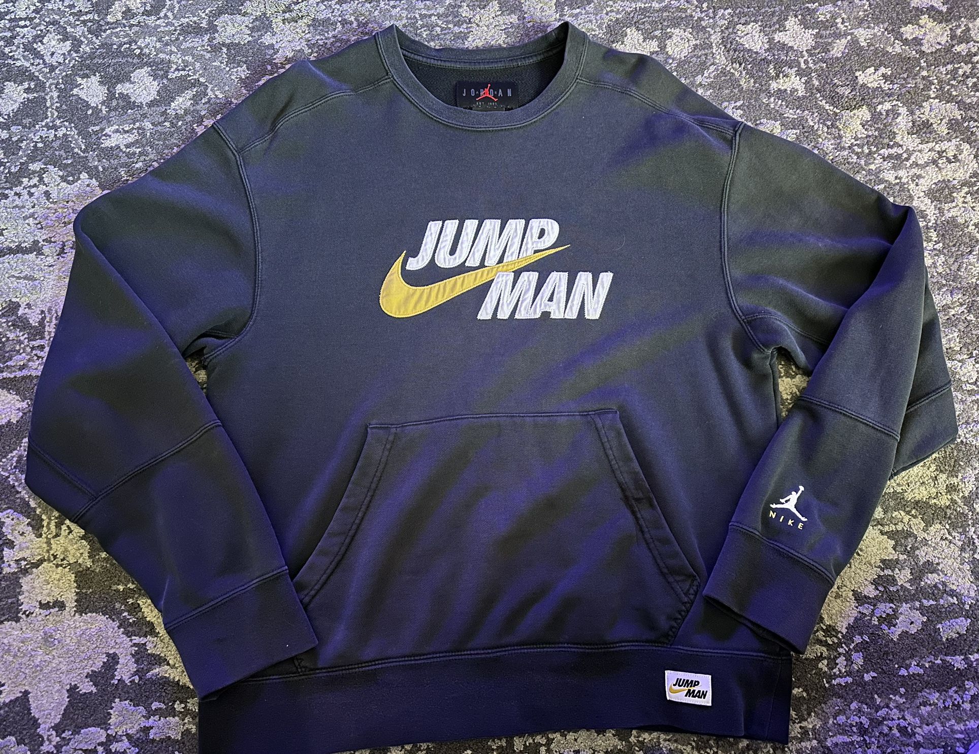 JORDAN Man Nike Black FLEECE CREWneck Sweatshirt