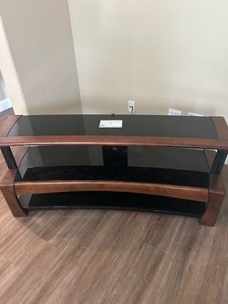 3-Tier Glass and Wood TV Stand