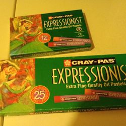 Cray-Pas Expressionist Extra Fine Quality Oil Pastels. 25 Pack Has Been Open But Unused 12-pack Is Factory Sealed.
