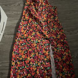 Women Plus Size Flower Maxi Dress 