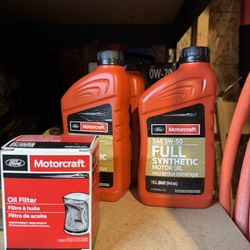 5W-50 Full Synthetic Ford Motorcraft Oil And FL-400S Filter 