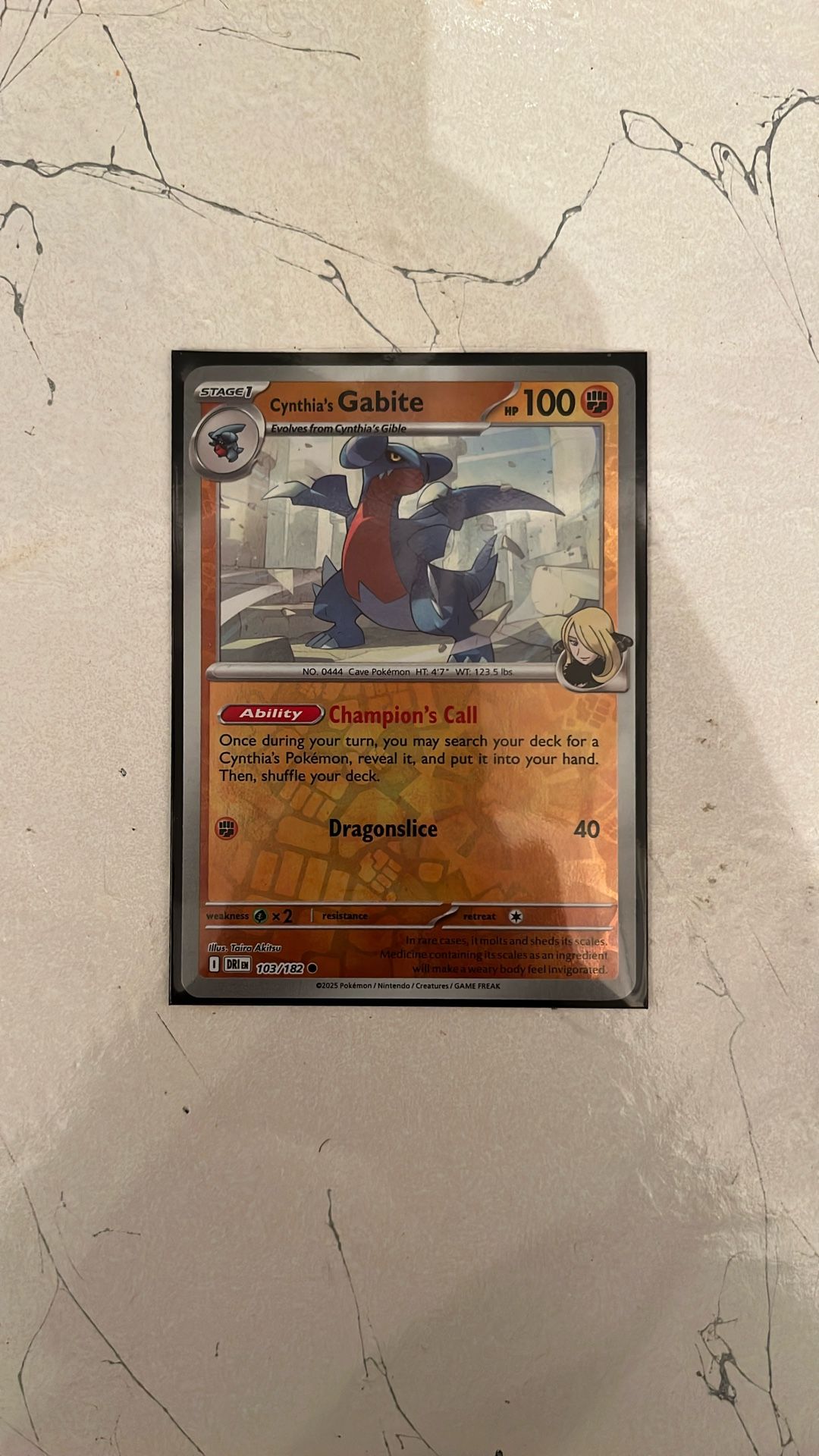 Cynthia's Gabite Pokemon • Destined Rivals Common • 103/182