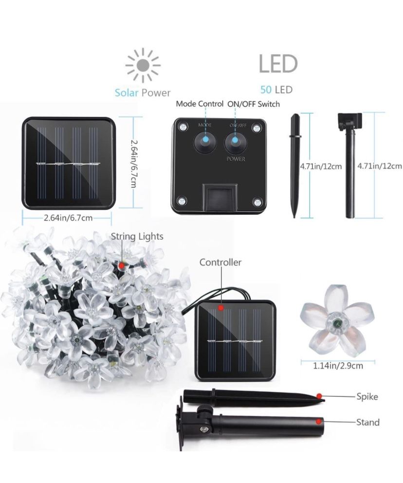 Brand New 21ft Solar Christmas String Lights With 50LED