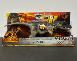 Jurassic World Extreme Damage Roarin’ Allosaurus Dinosaur Toy for 4 Year Olds & Up