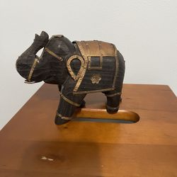 Elephant Hand Carved Wooden 