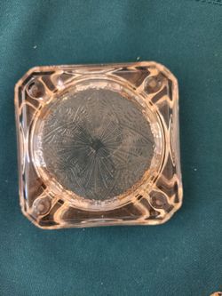 3 Pink Depression Glass Ashtrays 