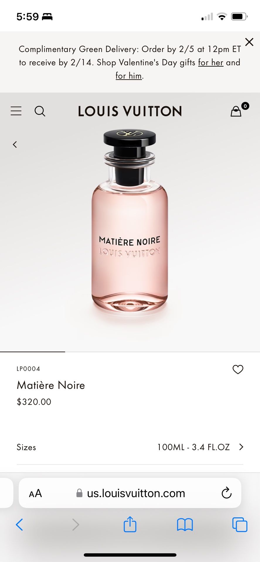 Louis Vuitton Perfumes (apogee , Matiere Noire)