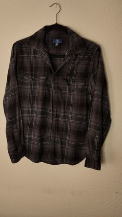 Men's George Brown & Black Plaid Flannel Shirt - Size s