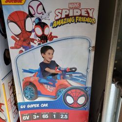 Spider-Man Super Car Battery-Powered Vehicle w/ Water Cannon, LED's Ages 3+