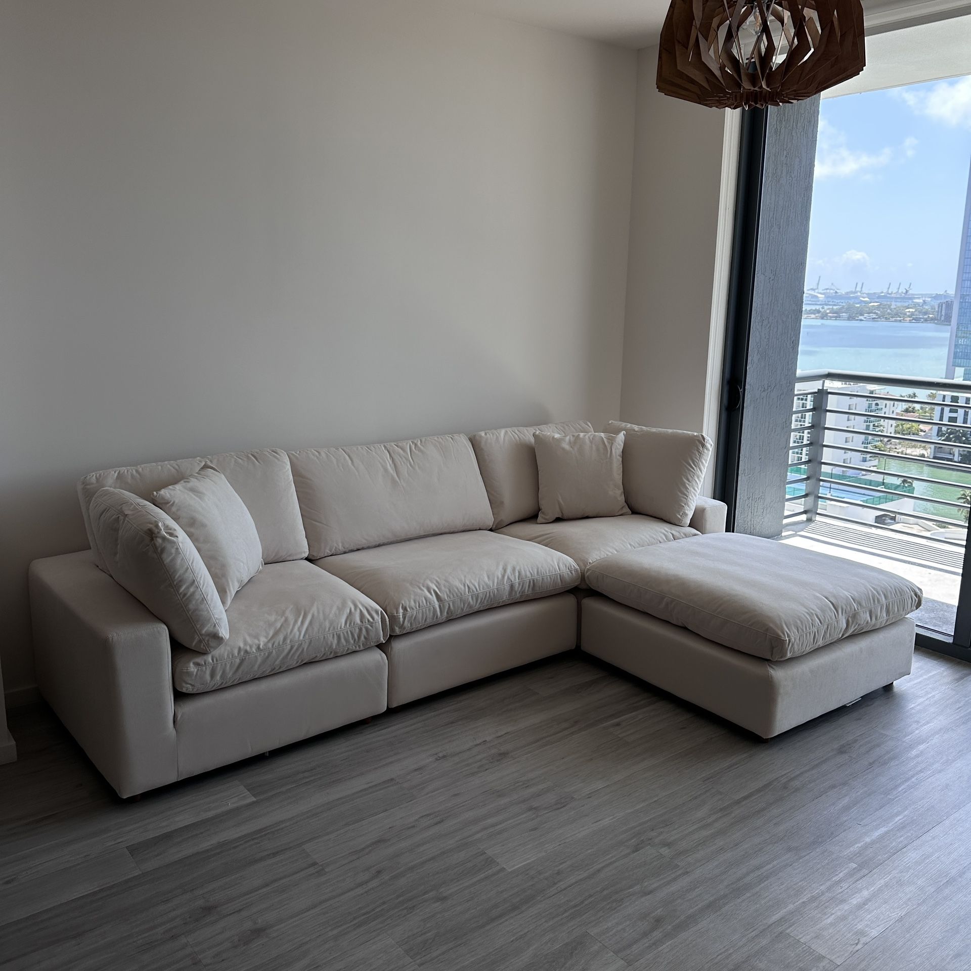 New Beige Sofa Cloud Couch Sectional