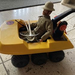 Vintage lot collection of old GI Joe toys dolls action figures accessories Jeep trailer Adventure Team military 