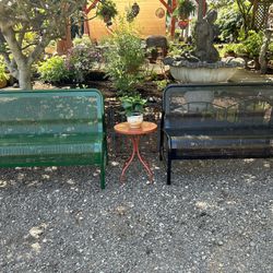Heavy Iron Black Or Hunter Green Industrial Style Patio Bench 