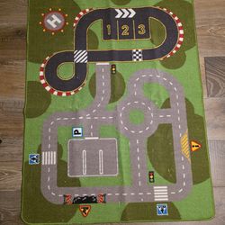 Kids cars race track rug
