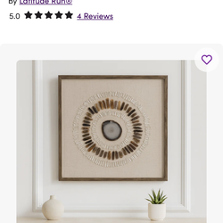 Aldora Modern Agate and Crystal Shadow Box Wall Art 30” x 30”