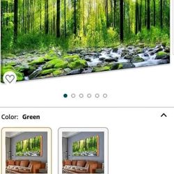 Canvas Art Decor Morning Sunrise Green Trees Landscape Sunshine Over Forest Photograph Printed on ca