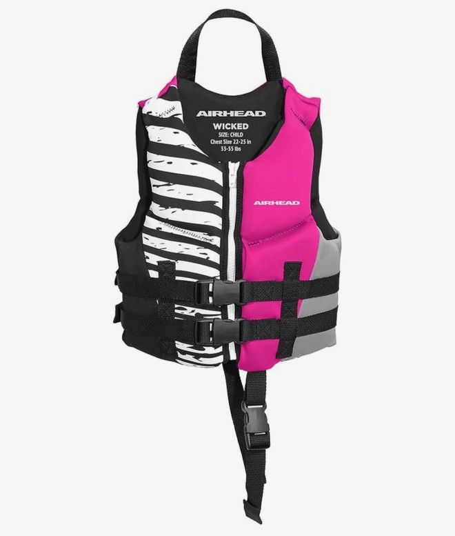 Airhead Element Life Jacket for Children Size Variant Pink Supports 33lb-55lb New Sealed
