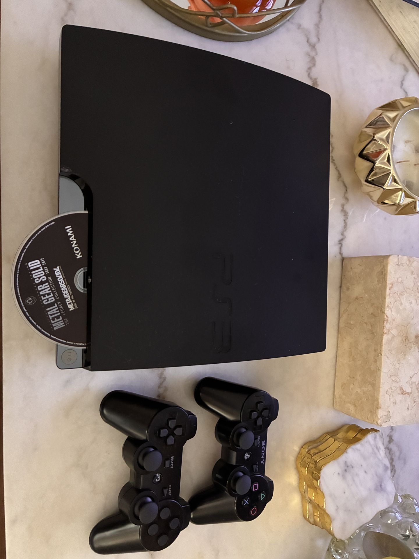 PS3 Slim 320GB — Working Disc Drive + Games + 2 Controllers