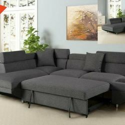 Miami Gray Sleeper Sectional Sofa

