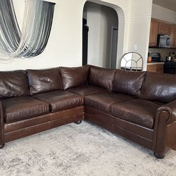 Old Hickory Tannery Leather Sectional 