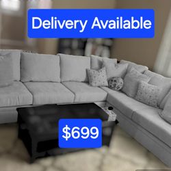 Gray Sectional Couch Sofa Delivery Available 