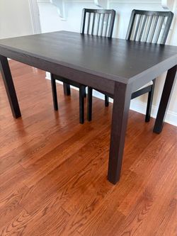 Dark Brown Wood Dining Table