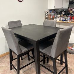 Counter-Height Dining Table + 4 Chairs – $75 OBO