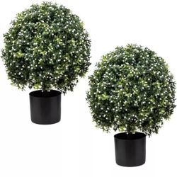 24" Boxwood Ball White Topiary
Artificial Tree Home Decor UV
Resistant Set Of 2