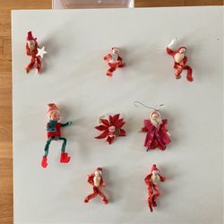 Vintage Pipe Cleaner Christmas Ornaments 