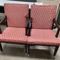 2 Matching Mahogany Office Tall Back Guest Chairs For $40 Ea! 