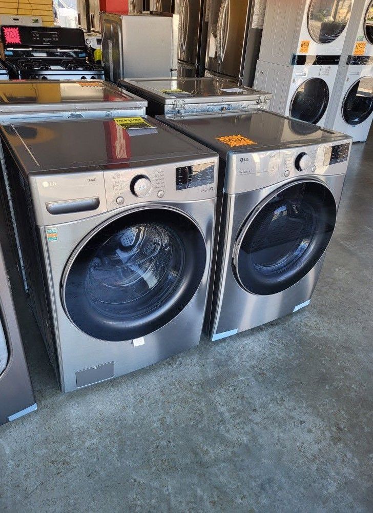 LG ThinQ Front Load Washer 4.5 Cubic Feet Dryer 7.4 Cubic Feet HE0 for