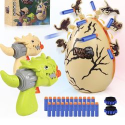 Dino Blasters,Dinosaur Nerf Guns for Boys,Electronic Shooting Games for Kids with 24 Refill Darts & 2 Dart Bands, Best Gift for 4+ Year Old Boy and Gi