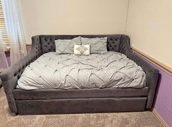 Charcoal Full Daybed with Twin Storage Trundle