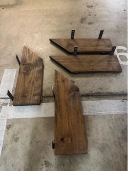 30" Rustic Wood Floating Shelves (Set of 4)