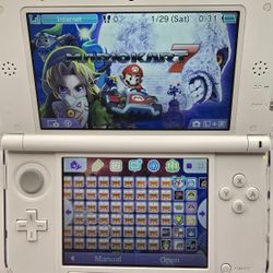 Nintendo 3ds XL white Edition 128 GB 3,000 games