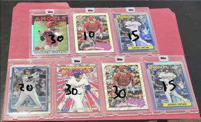 Shohei Ohtani Baseball cards prices in picture for each one