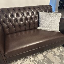 Leather Sofa & Loveseat Set - Tufted - Excellent Condition & Quality - As good As NEW