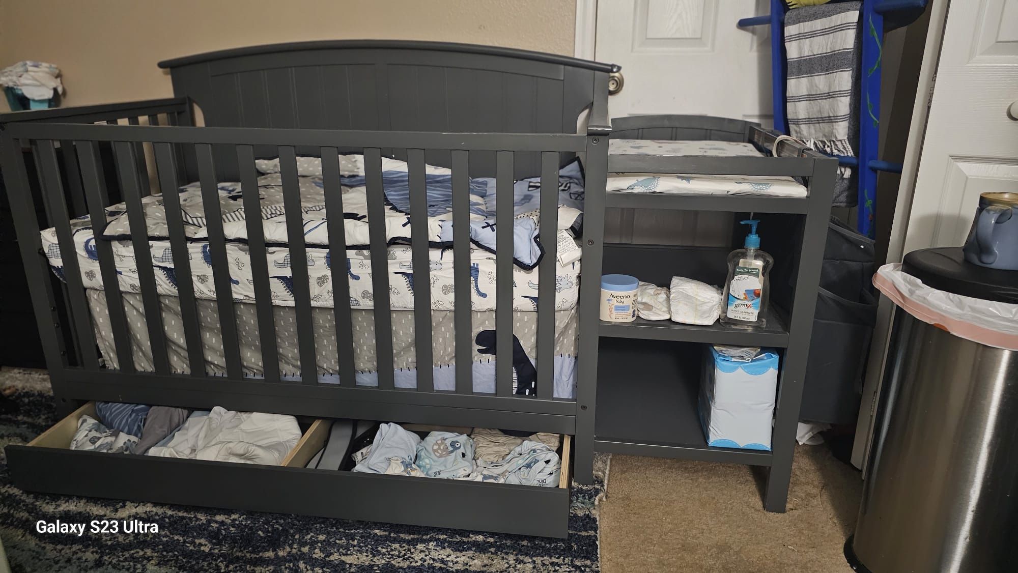 Crib, Bedding And Mattress 