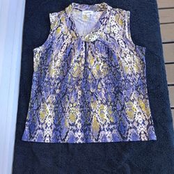 Calvin Klein Snake Print Drape Cowl Neck top size M