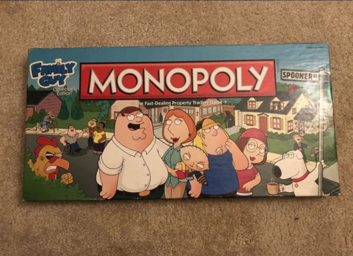 $10!!! Family Guy Collectors Edition Monopoly Board Game Pewter Pieces Hasbro