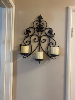 Iron wall candle holder