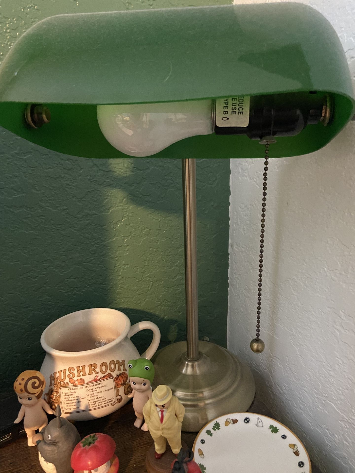 Green Bank Lamp Vintage